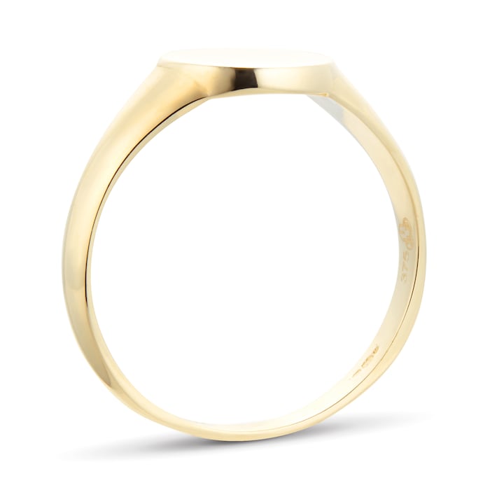 Goldsmiths 9ct Yellow Gold Small Round Signet Ring