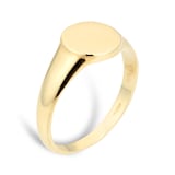 Goldsmiths 9ct Yellow Gold Small Round Signet Ring