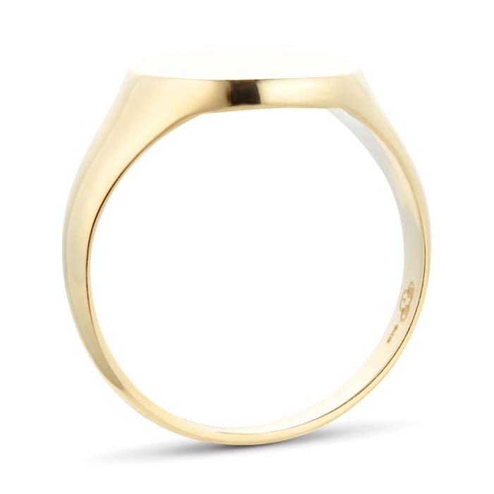 Goldsmiths 9ct Yellow Gold Large Round Signet Ring