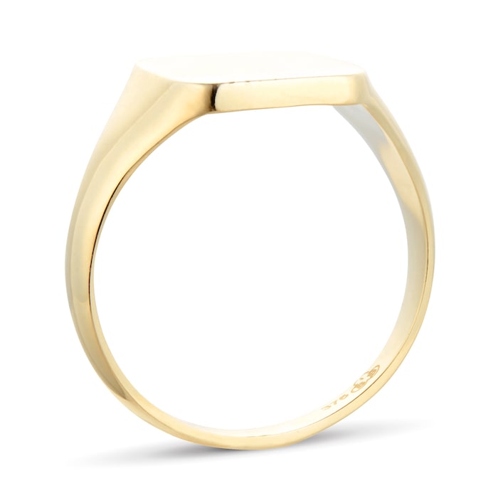 Goldsmiths 9ct Yellow Gold Large Cushion Signet Ring