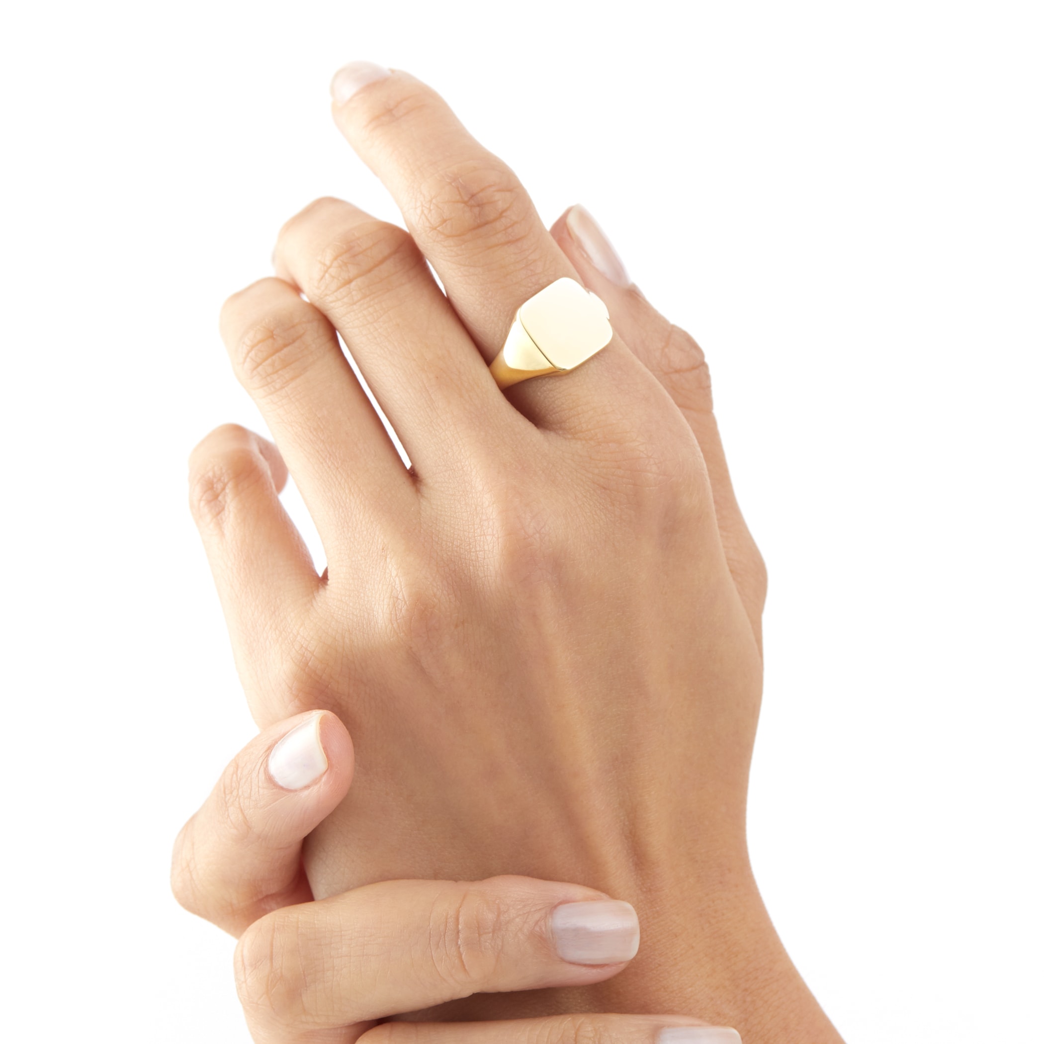 Goldsmiths 9ct Yellow Gold Large Cushion Signet Ring Goldsmiths 9ct Yellow Gold Large Cushion Signet Ring