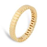 Goldsmiths 9ct Yellow Gold Ridge Thin Band Ring