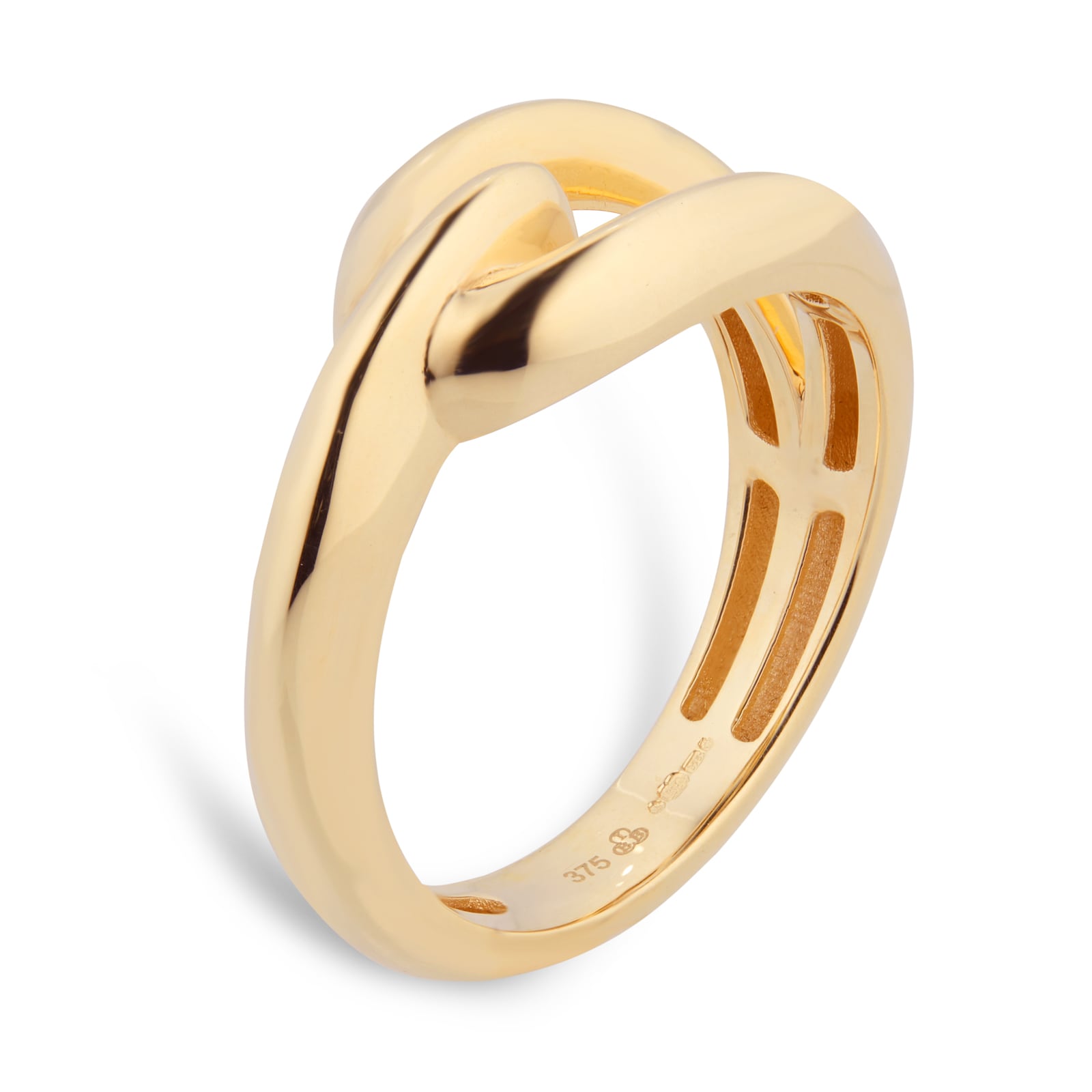 Goldsmiths 9ct Yellow Gold Loop Knot Ring - Ring Size J