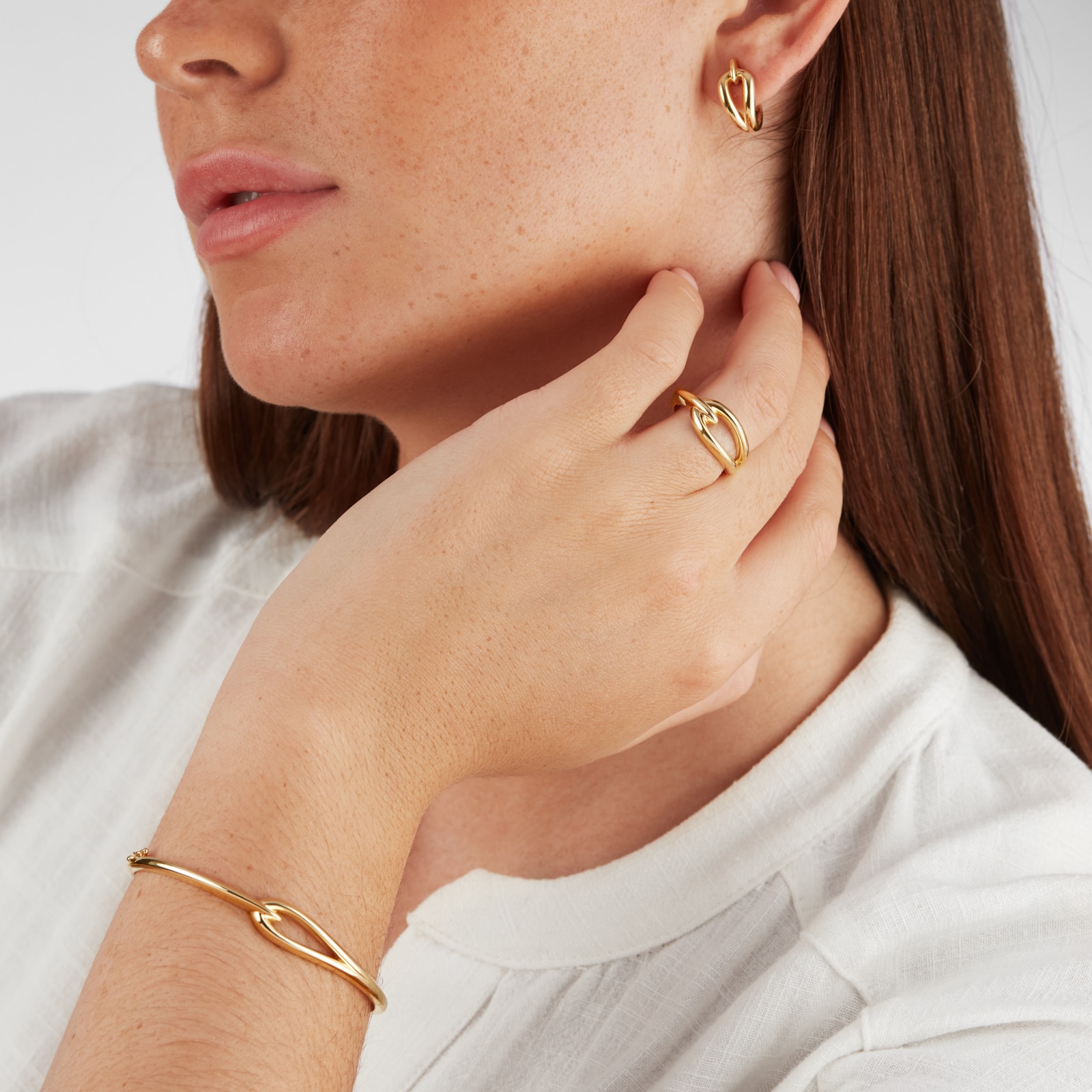 Goldsmiths 9ct Yellow Gold Loop Knot Ring - Ring Size J