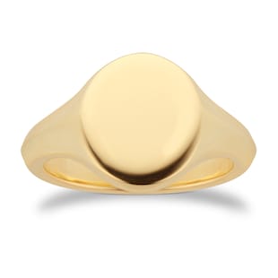 Mappin & Webb 18ct Yellow Gold 12x10 Oval Signet Ring