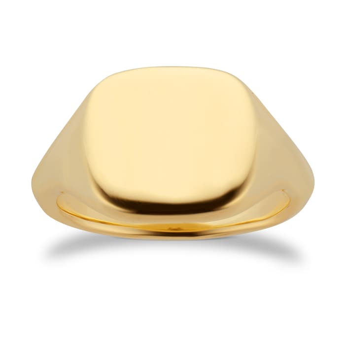 Mappin & Webb 18ct Yellow Gold 11x10 Cushion Signet Ring