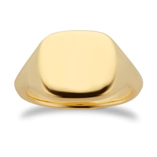Mappin & Webb 18ct Yellow Gold 11x10 Cushion Signet Ring