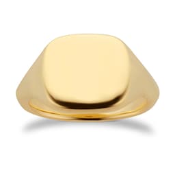 10240125 - 18ct Yellow Gold 11x10 Cushion Signet Ring