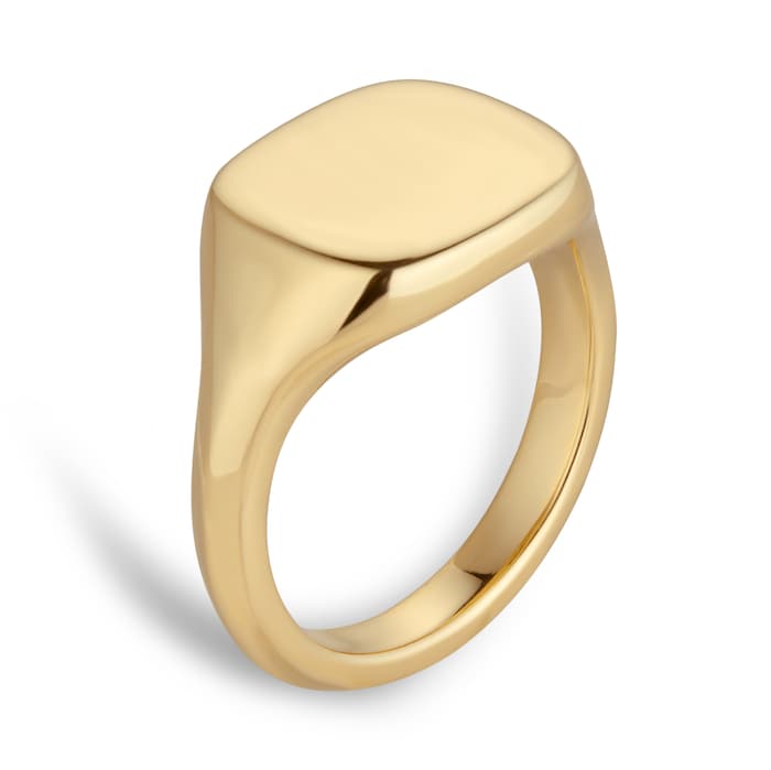 Mappin & Webb 18ct Yellow Gold 11x10 Cushion Signet Ring