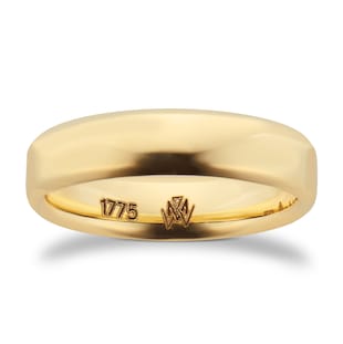 Mappin & Webb 18ct Yellow Gold 5mm Knife Edge Band Ring