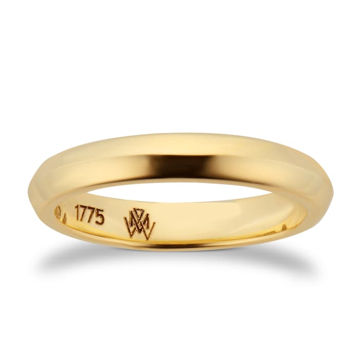 Mappin & Webb 18ct Yellow Gold 3.5mm Knife Edge Band Ring