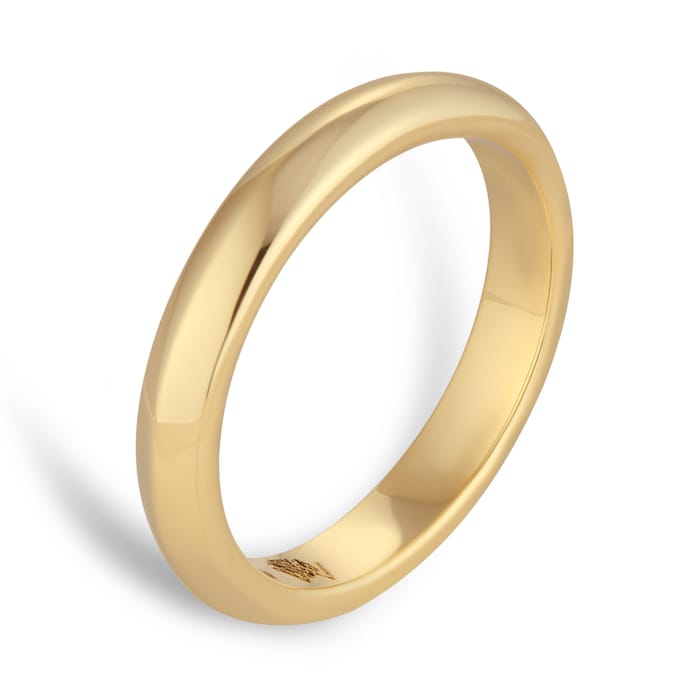 Mappin & Webb 18ct Yellow Gold 3.5mm Knife Edge Band Ring