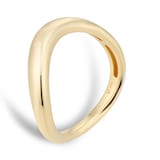 Goldsmiths 9ct Yellow Gold Wide Fluid Wave Ring