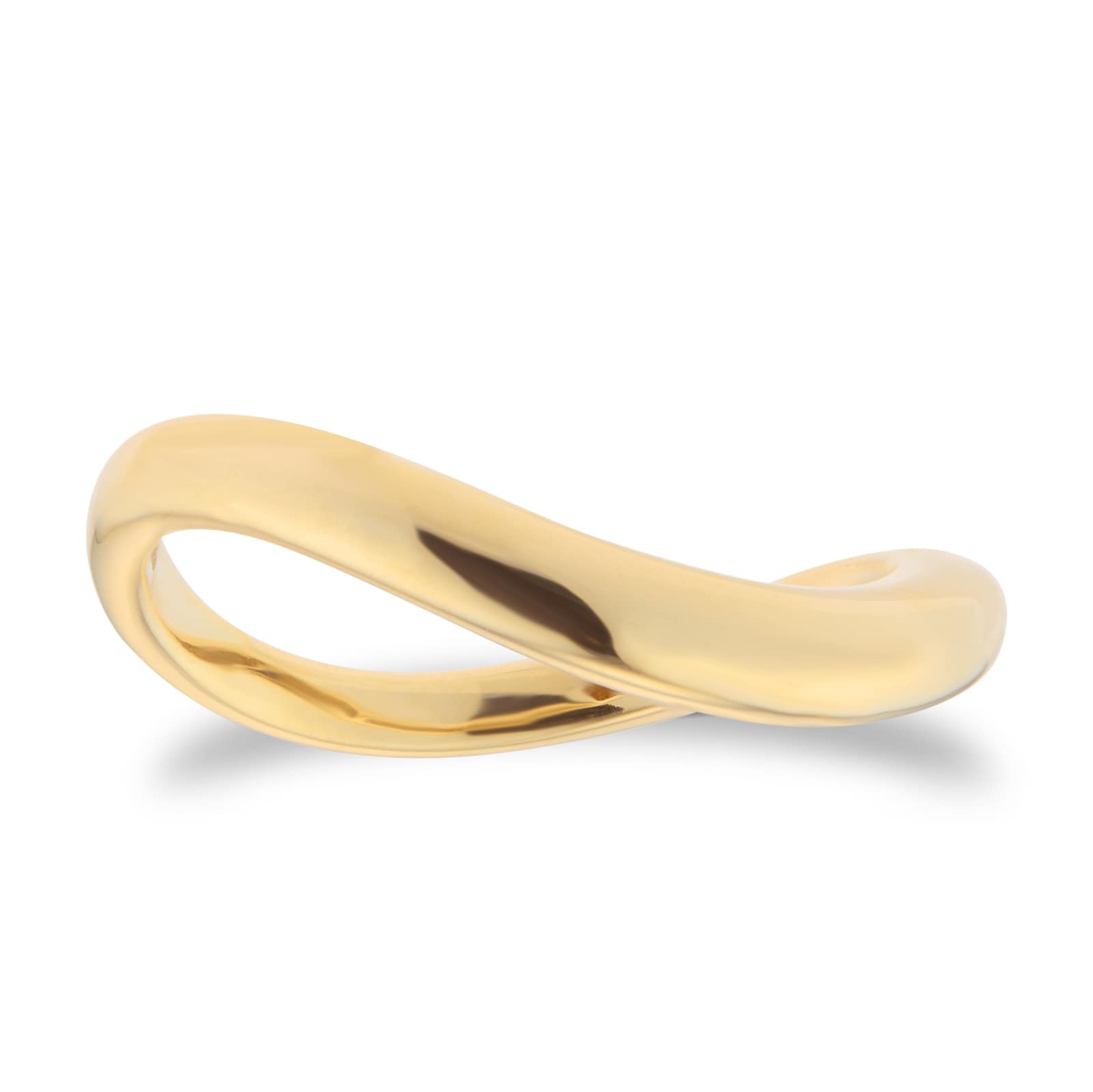 Goldsmiths 9ct Yellow Gold Thin Fluid Wave Ring Goldsmiths 9ct Yellow Gold Thin Fluid Wave Ring