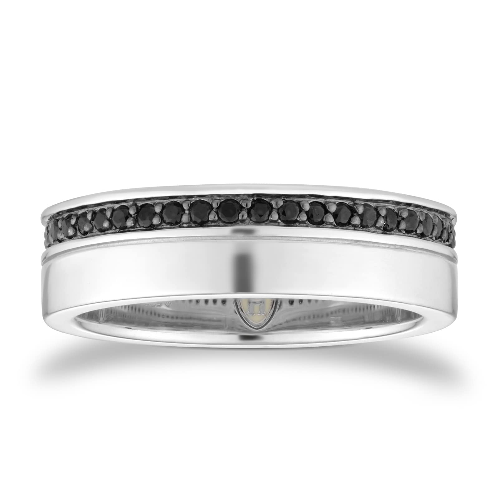 Goldsmiths Sterling Silver Black Sapphire Set Ring