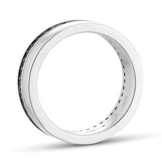 Goldsmiths Sterling Silver Black Sapphire Set Ring