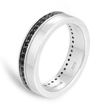 Goldsmiths Sterling Silver Black Sapphire Set Ring