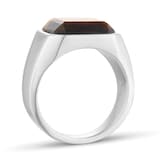 Goldsmiths Sterling Silver Cushion Shaped Tigers Eye Signet Ring