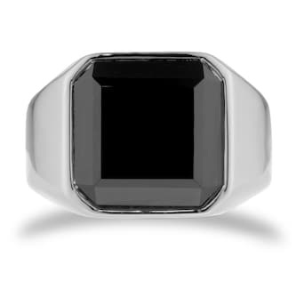 Goldsmiths Sterling Silver Cushion Shaped Onyx Signet Ring