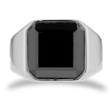Goldsmiths Sterling Silver Cushion Shaped Onyx Signet Ring