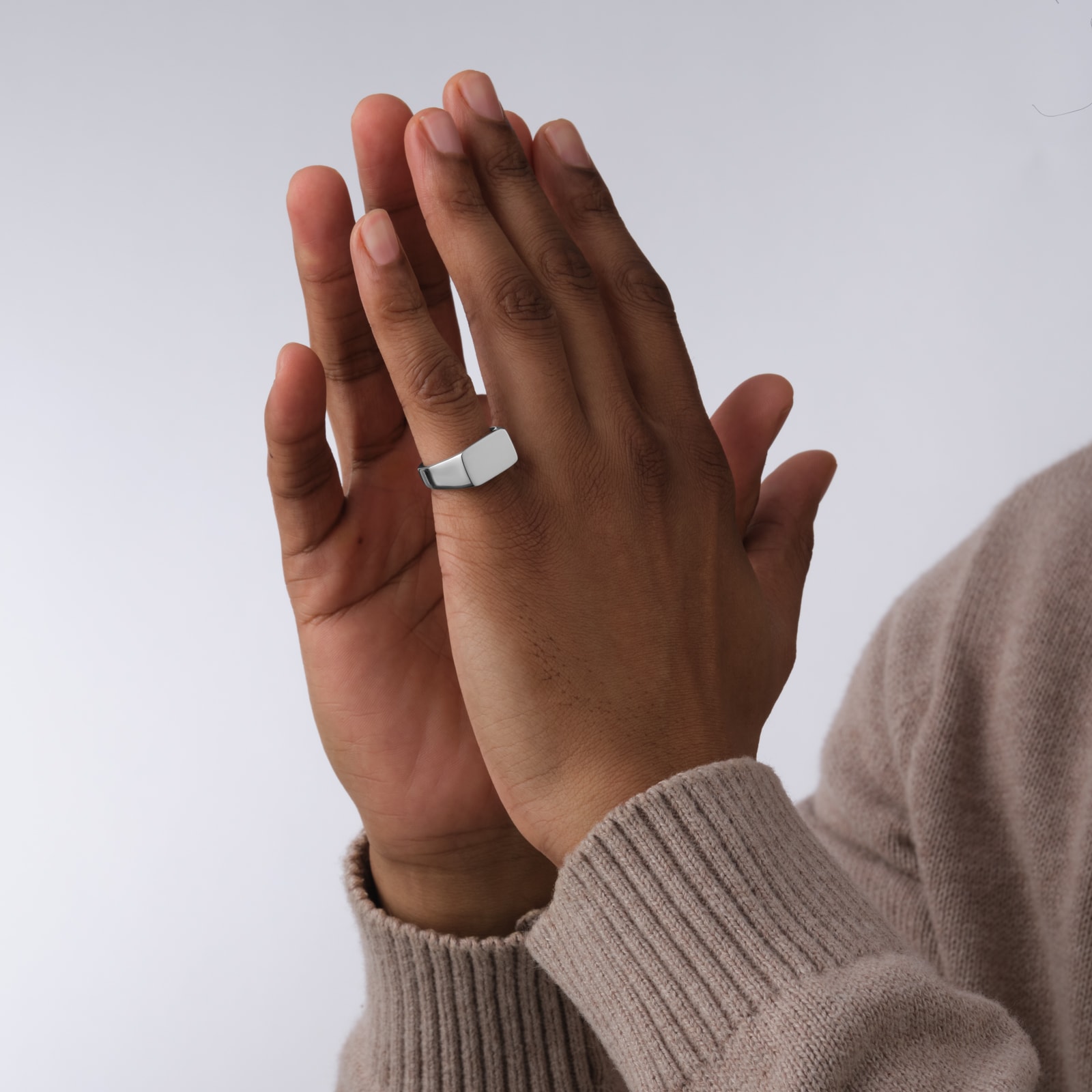 Goldsmiths Sterling Silver Oblong Signet Ring