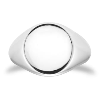 Mappin & Webb Sterling Silver Pain Oval Signet Ring