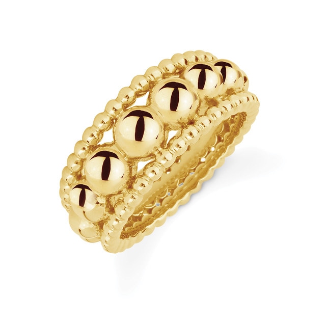 Mappin & Webb Sonnet 18ct Yellow Gold Three Row Band Ring