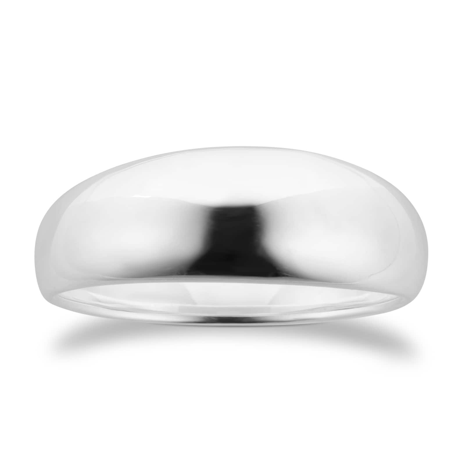 Goldsmiths Sterling Silver 7mm Dome Ring - Ring Size J
