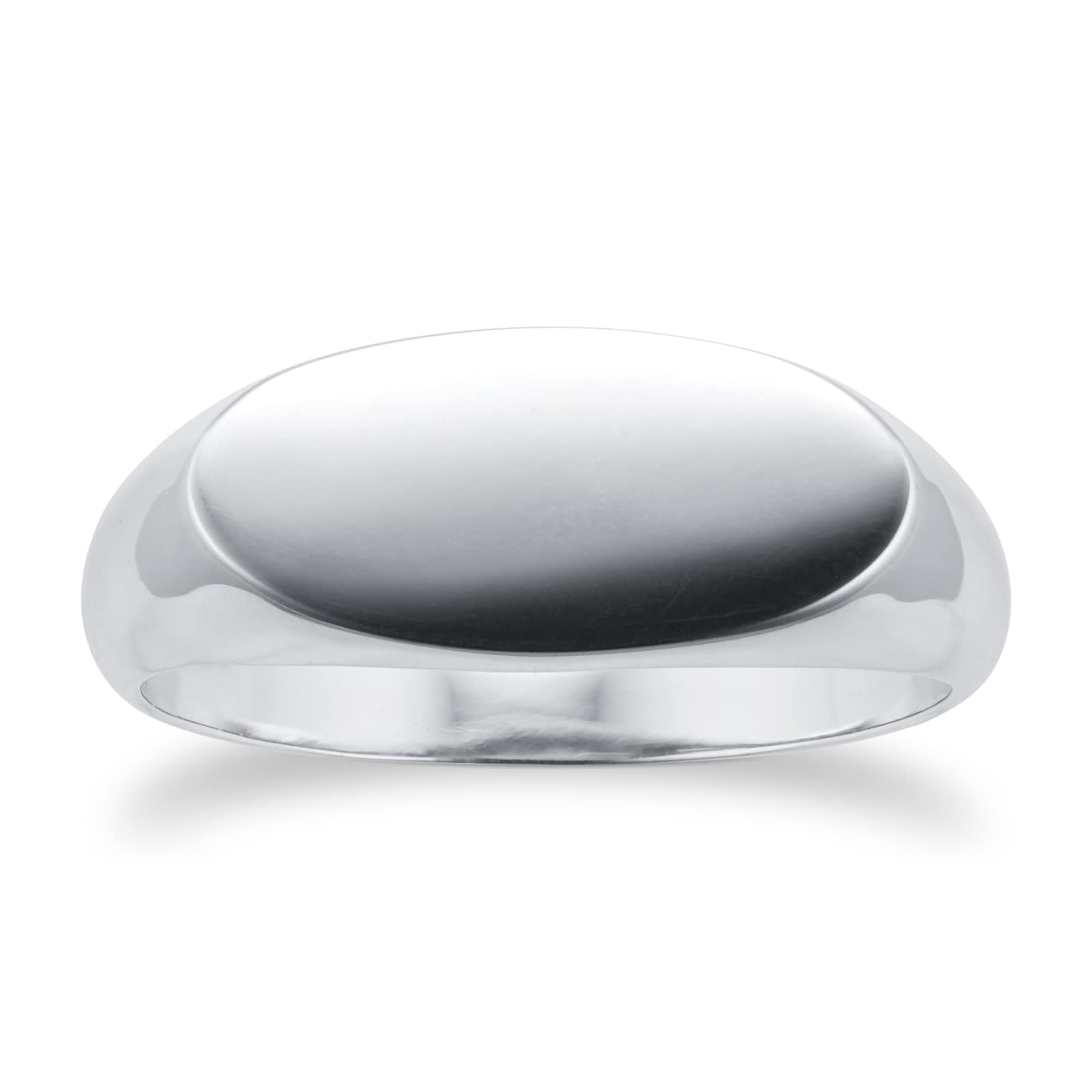 Silver Oval Shaped Signet Ring - Ring Size N