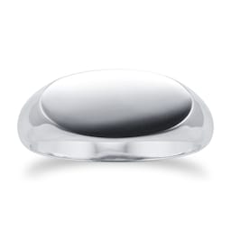 10360053150 - Silver Oval Shaped Signet Ring - Ring Size O