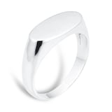 Goldsmiths Silver Oval Shaped Signet Ring - Ring Size N