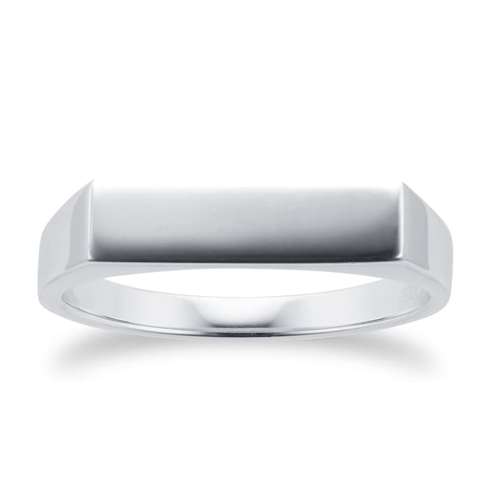 Goldsmiths Silver Rectangle Shaped Signet Ring