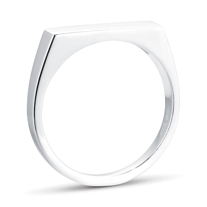 Goldsmiths Silver Rectangle Shaped Signet Ring