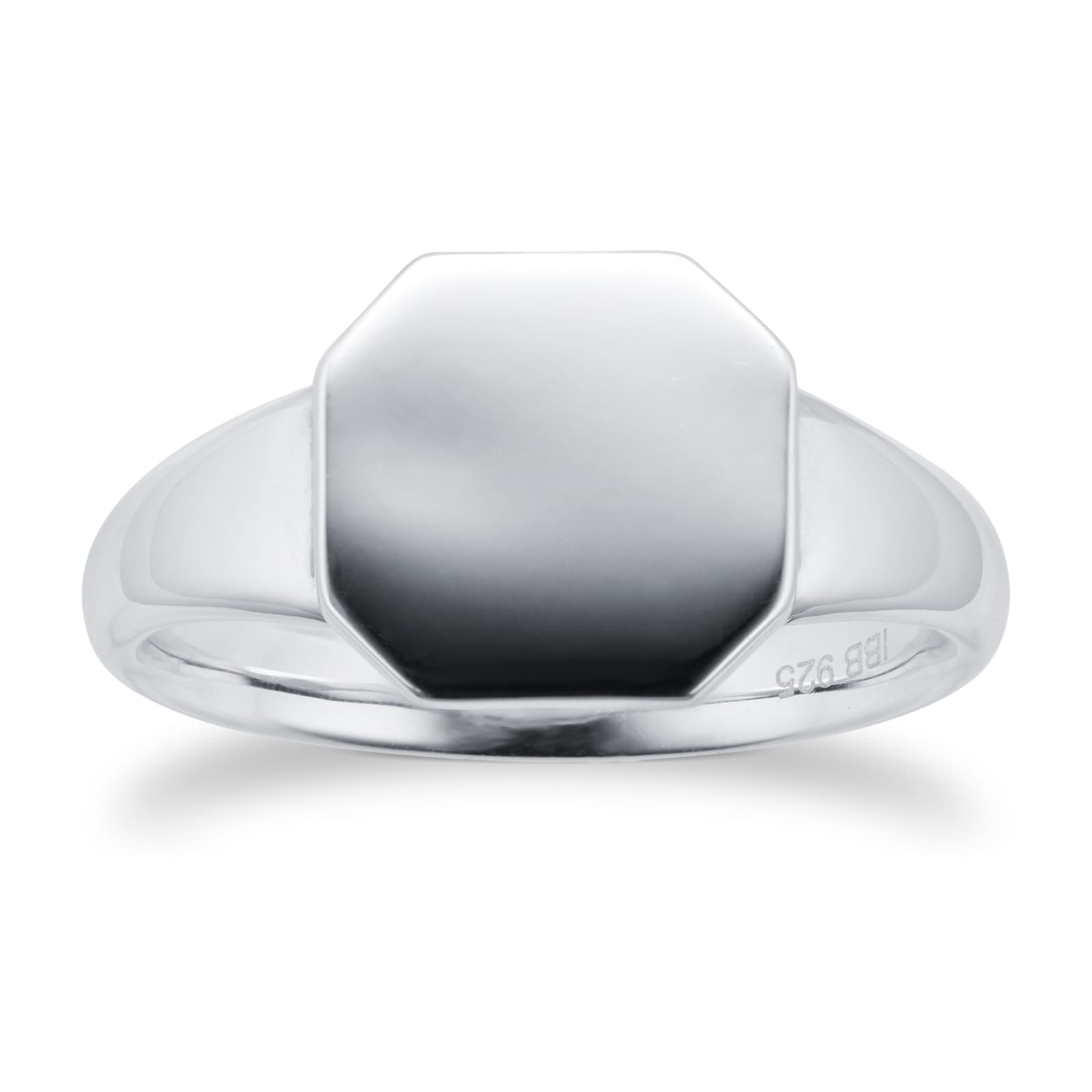 Silver Hexagon Shaped Signet Ring