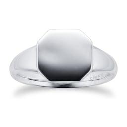 10360055 - Silver Hexagon Shaped Signet Ring