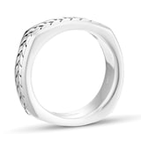 Mappin & Webb Sterling Silver Herringbone Ring - ring Size P