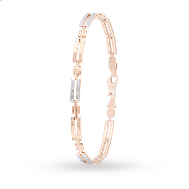 Goldsmiths 9ct Rose Gold Bar Link Bracelet