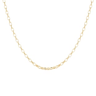 Goldsmiths 9ct Yellow Gold 100 Diamond Cut Oval Belcher Chain