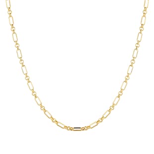 Goldsmiths 9ct Yellow Gold Belcher Mixed Link Chain Necklace