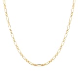 Goldsmiths 9ct Yellow Gold Belcher Mixed Link Chain Necklace
