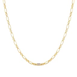 11030095 - 9ct Yellow Gold Belcher Mixed Link Chain Necklace
