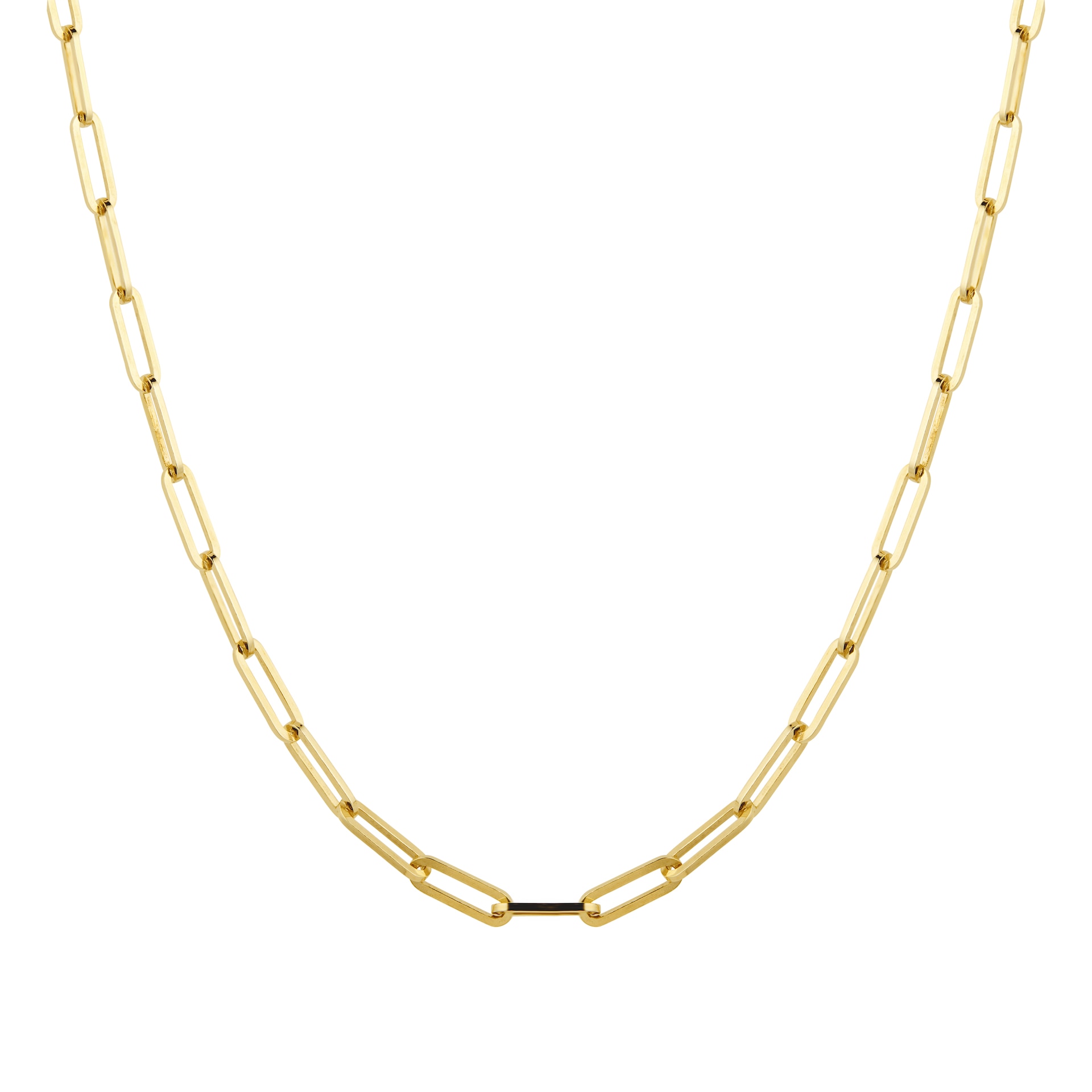 Goldsmiths 9ct Yellow Gold Rectangular Full Link Chain Necklace