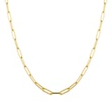 Goldsmiths 9ct Yellow Gold Rectangular Full Link Chain Necklace