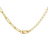 Goldsmiths 9ct Yellow Gold Rectangular Full Link Chain Necklace