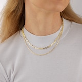 Goldsmiths 9ct Yellow Gold Rectangular Full Link Chain Necklace