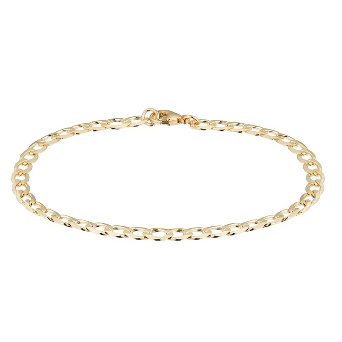 Goldsmiths 9ct Yellow Gold 8.5 inch Solid Curb Chain Bracelet