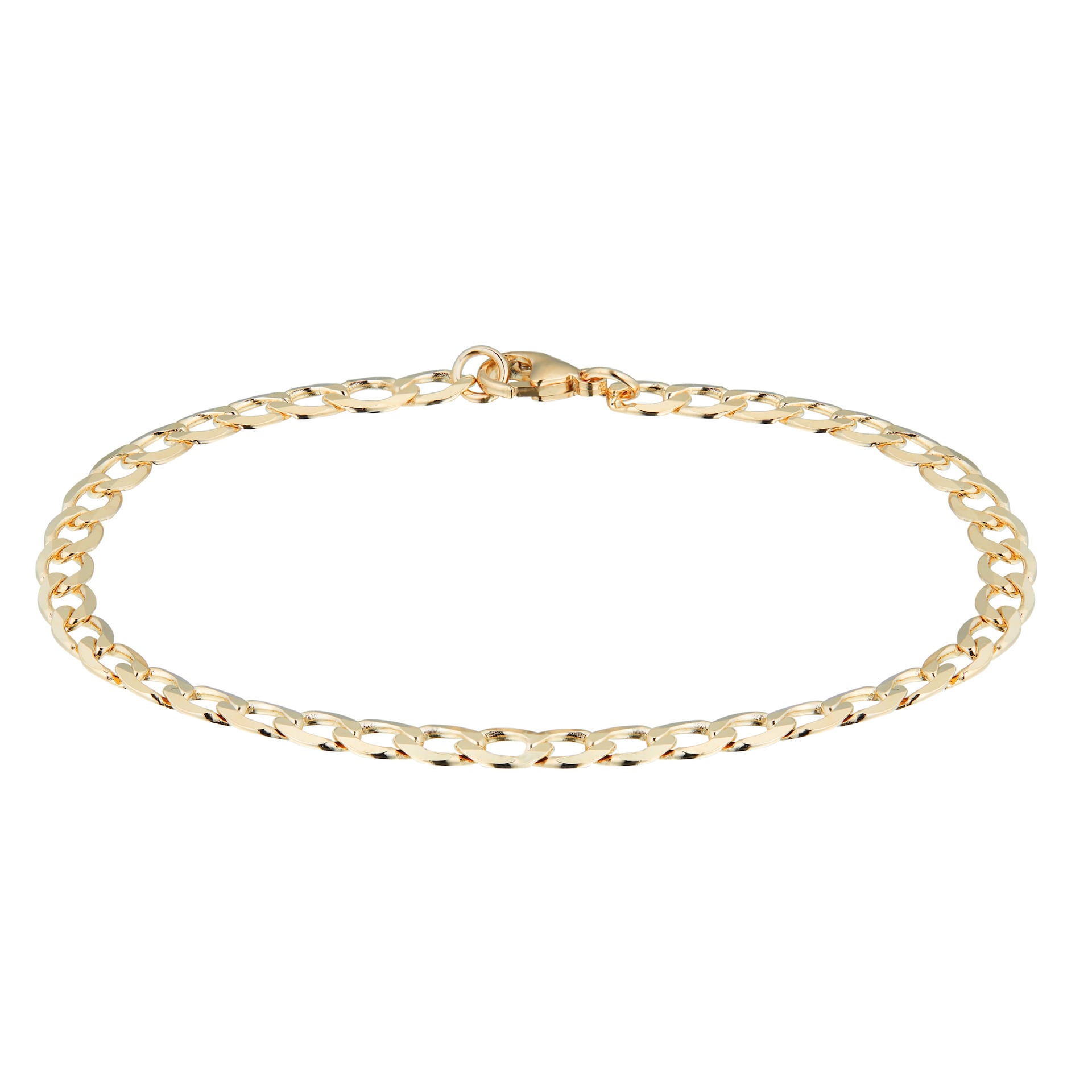 Goldsmiths 9ct Yellow Gold 8.5 inch Solid Curb Chain Bracelet