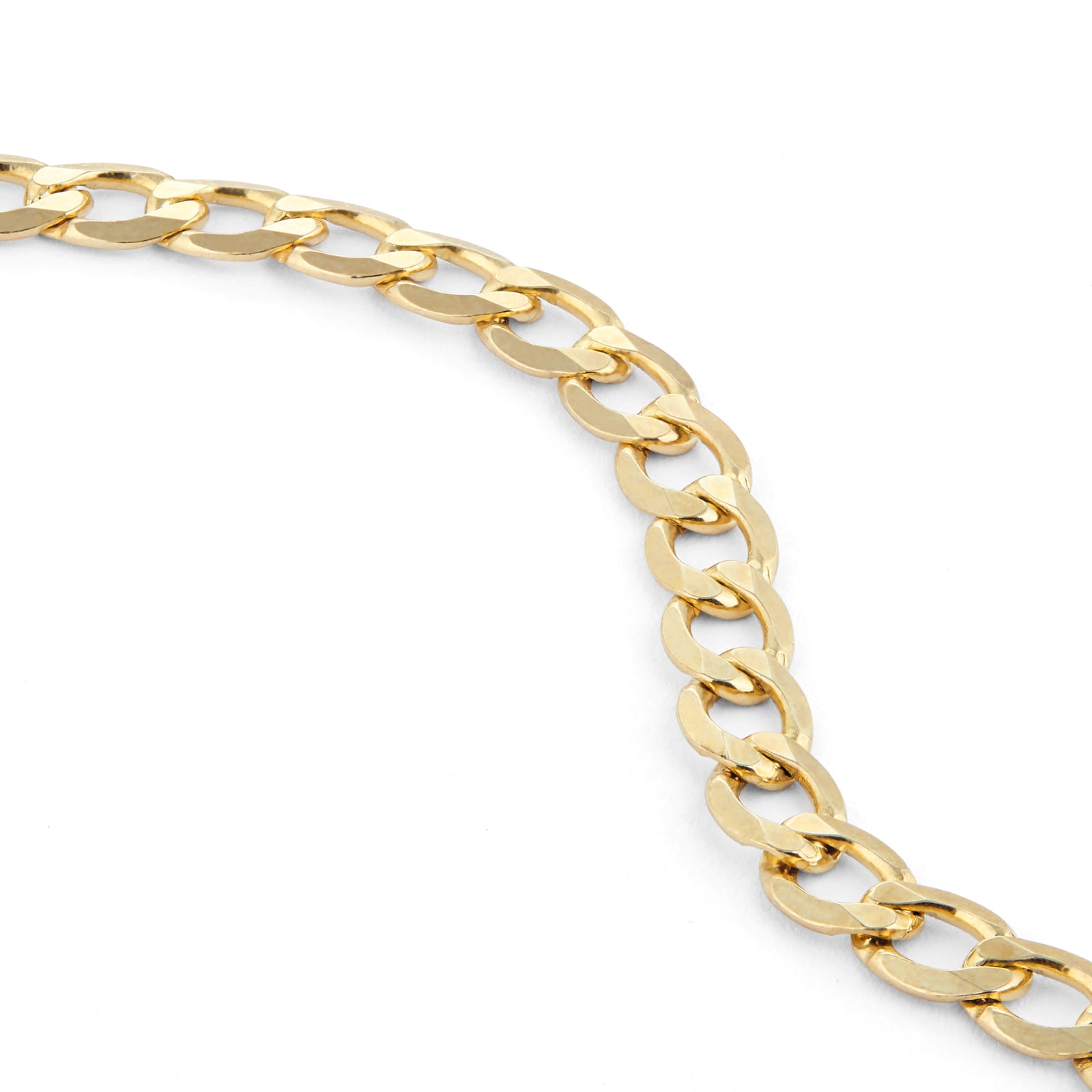 Goldsmiths 9ct Yellow Gold 8.5 inch Solid Curb Chain Bracelet ...