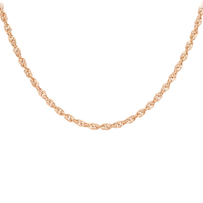 Goldsmiths 9ct Rose Gold Diamond Cut 46cm Chain