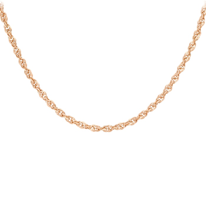 Goldsmiths 9ct Rose Gold Diamond Cut 46cm Chain